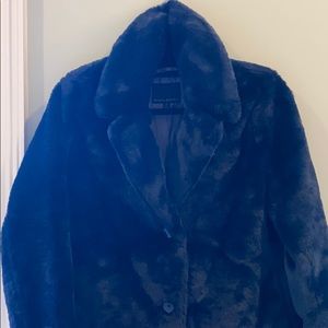 Faux Fur women’s navy coat